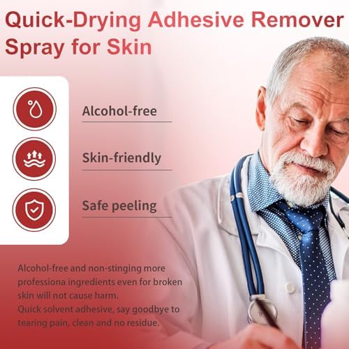 Portable 30ml adhesive remover spray bottle for travel and medical kits.