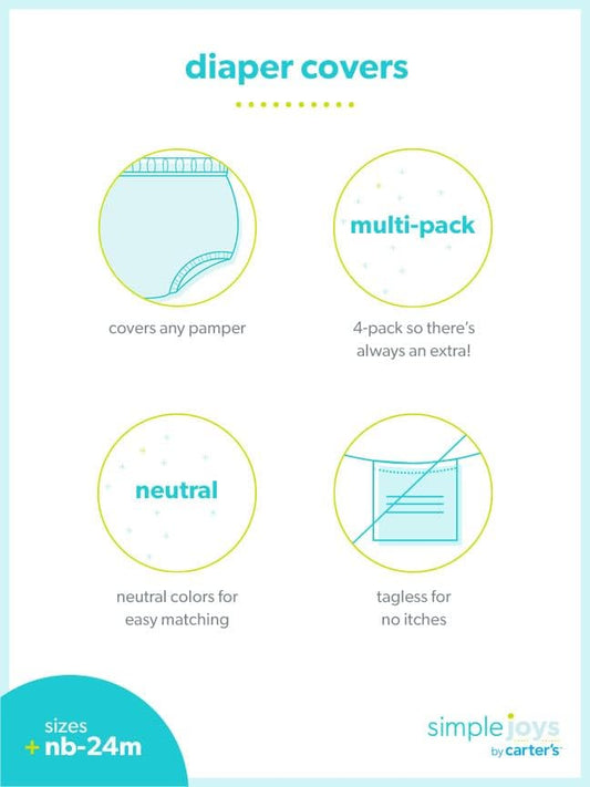 Simple Joys by Carter's 4-pack baby diaper cover shorts set