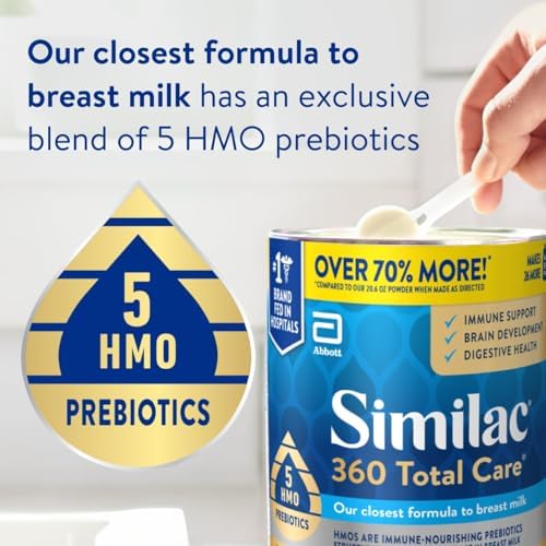 Three pack of Similac 360 Total Care baby formula containers standing together showing the premium packaging.