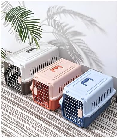 AGANS blue hard sided pet puppy kennel closed door