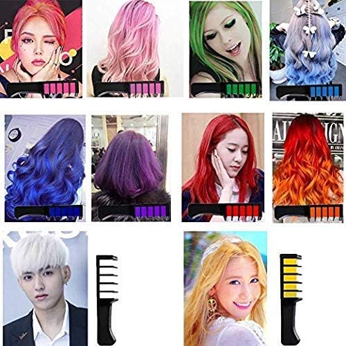 Authentic Kalolary imported hair chalk set demonstrating easy removal with regular shampoo.