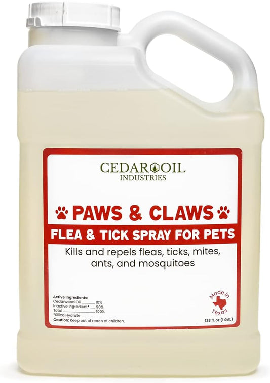 32 fluid ounce bottle of Paws and Claws natural insect repellent for pets
