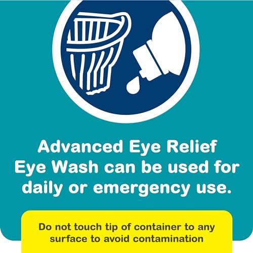 Visual demonstration of the contoured sterile eye cup included with Bausch + Lomb eye relief wash.