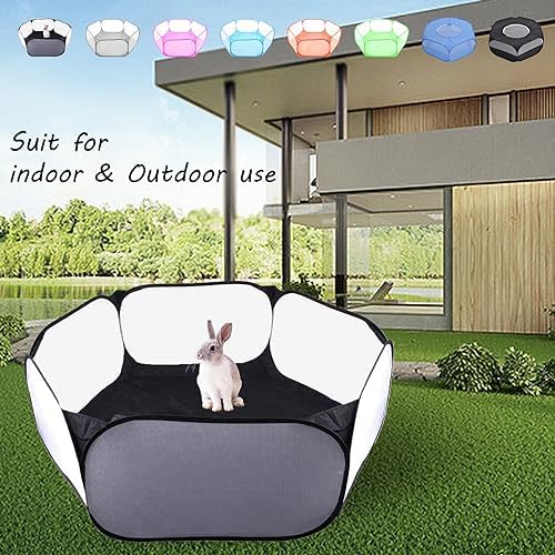 Small Animals Playpen, Portable Pop-up Open Interactive Pet Tent, Indoor Outdoor Fence for Rabbits, Guinea Pig, Hamster, Chinchillas, Kittens, Puppies - Image 7
