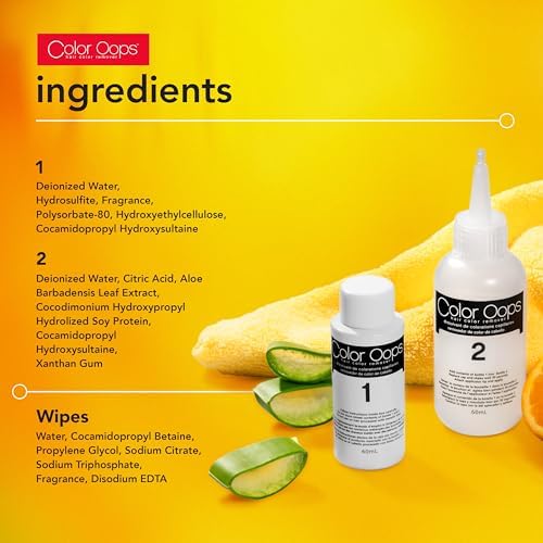 Color Oops bleach free hair color correction kit components