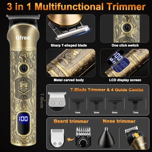 Ufree premium metal grooming tools stored securely inside a premium travel container set
