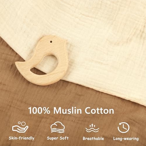 Hooyax brown wheat muslin fabric texture close up