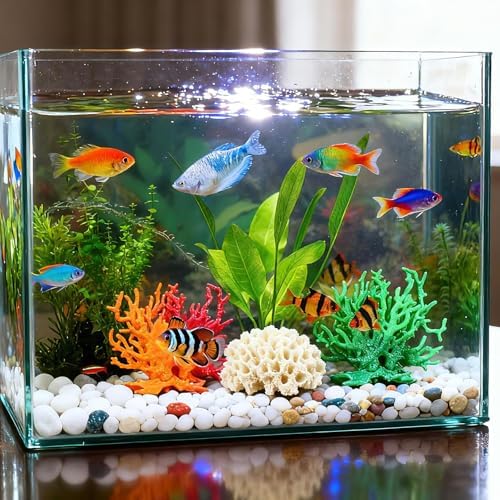 Petaxcell realistic coral reef ornament packaging contents demonstrating the single piece orange setup.