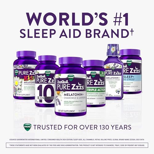 Authentic USA imported Vicks ZzzQuil Pure Zzzs 90 fast dissolve tablets package back view
