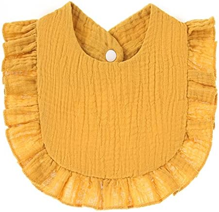 Baby wearing Nishine adjustable cotton muslin bib