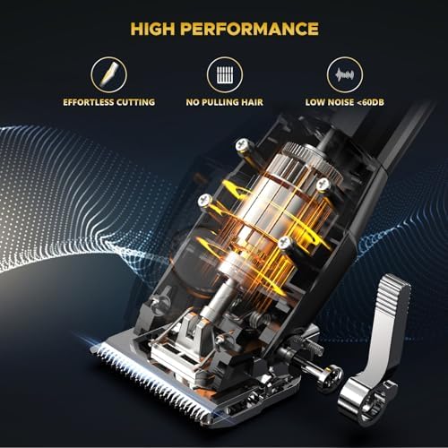 Close up view of the quiet high performance copper core motor clipper head