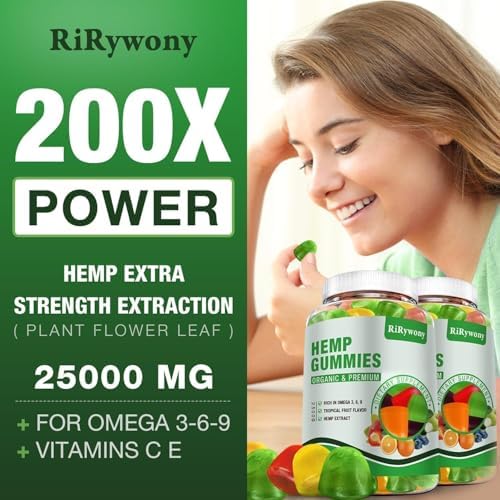 RiRywony hemp gummies bottle showing 80 count label