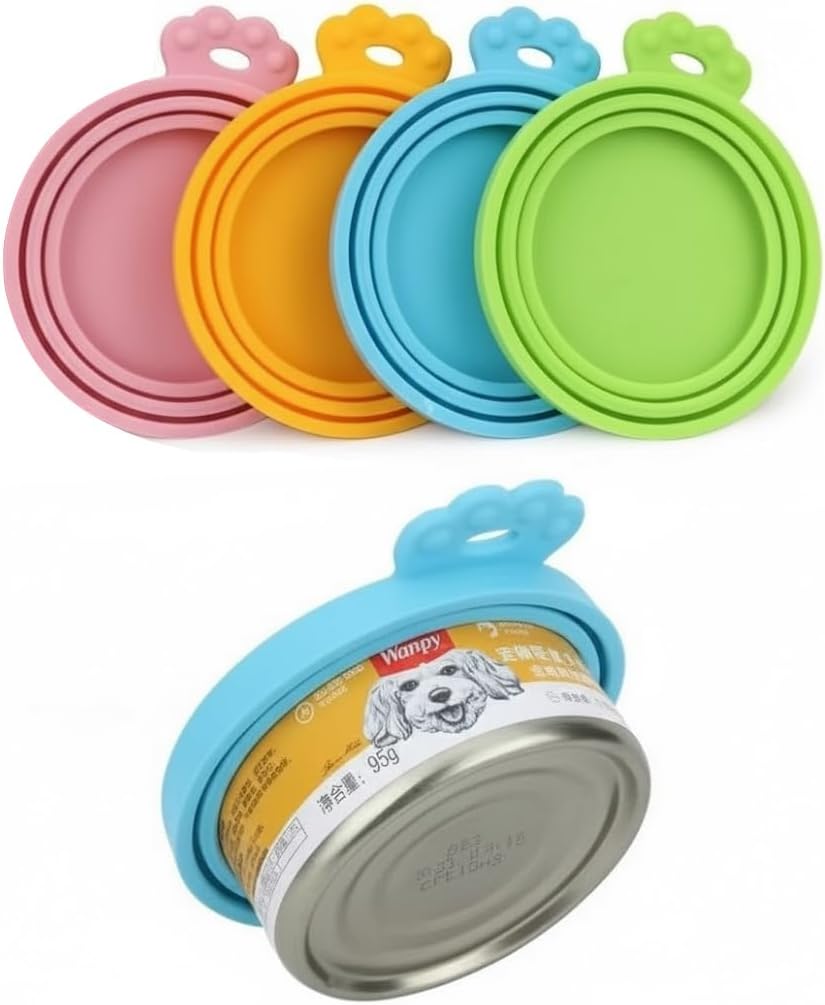 Easy to clean reusable silicone cat and dog food can savers