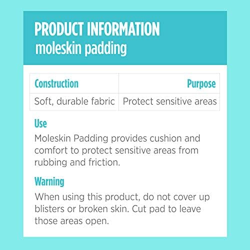 Three pack of Comfort Zone moleskin padding showing the adhesive backing and packaging.