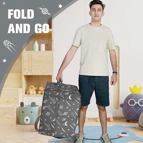 JOYWOO charcoal grey toddler floor bed angled view showing safety bumper heights