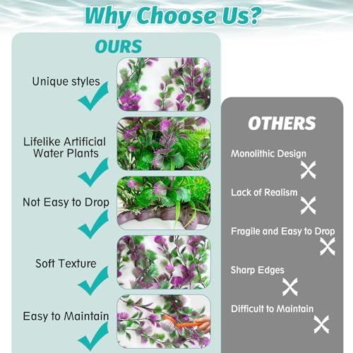 Hamiledyi extra large fish tank plant ornament safe for freshwater environments
