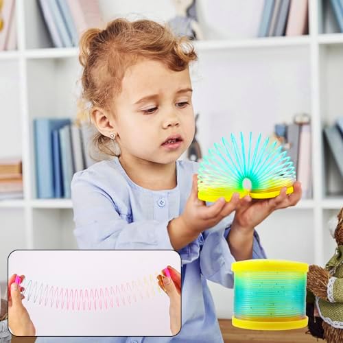 The complete 8 pack bundle of mini glow in the dark spring toys ready for carnival prizes.