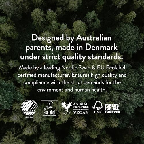 Authentic Joonya eco friendly baby care items showing product dimensions
