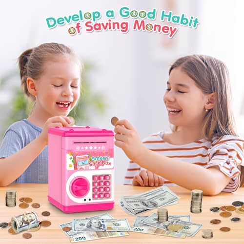 LJZJ interactive kids safe coin safe box battery compartment located on the bottom base