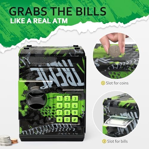 Vcertcpl durable ABS plastic digital piggy bank packaging box displaying premium educational gift presentation.