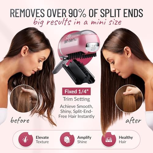 Split Ender Mini light pink packaging contents showing styling comb and clips