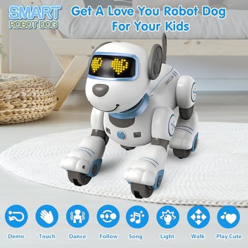 VATOS Remote Control Robot Dog Toy for Kids - Interactive Touch & Follow 17 Functions Robot Dog Pet, Programmable Smart Walking Puppy Intelligent Dancing Dog Robot Toys for Girls 3-12 Gifts - Image 7