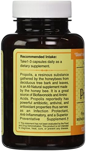 Top view of the premium honey bee propolis dietary supplement bottle against a clean health lifestyle background.