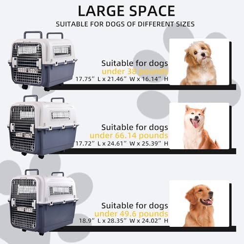 Elevon premium pet transport crate packaging details for large dog breeds