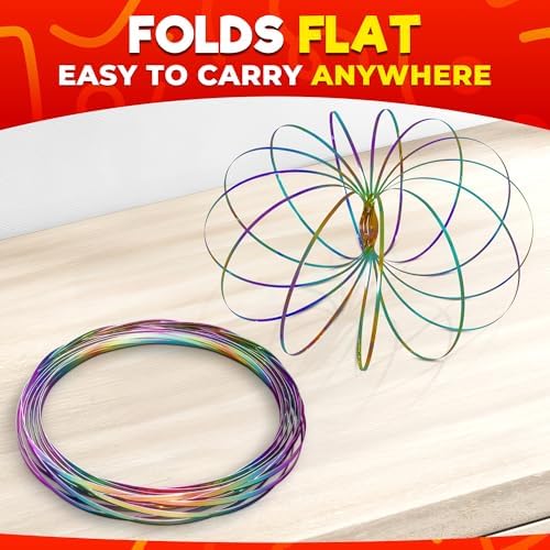 Stress relief geometric metal sensory ring glowing with vibrant gradient hues under light