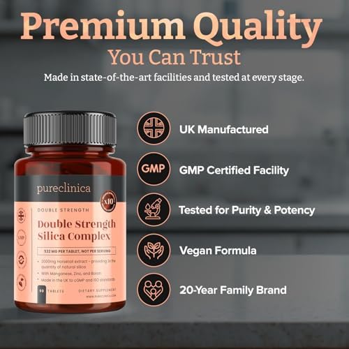 Authentic USA imported Pureclinica silica complex 90 count bottle for joint and skin health