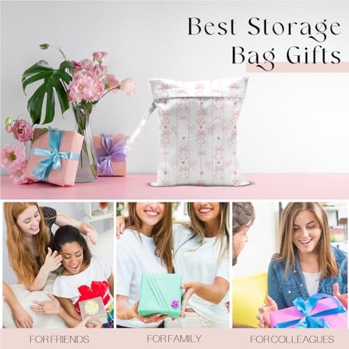 Wet Bag for Swimsuit, Beach Travel Essentials Wet Dry Bag, for Sunscreen Toiletry Dirty Clothes Yoga Gym Diaper, Friends Summer Beach Vacation Gifts. Bow Stripes - Image 7