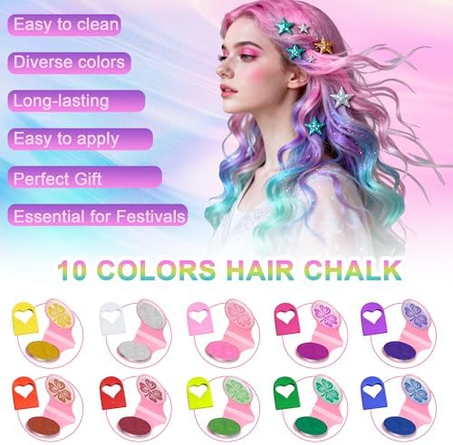Close up of vibrant hair chalk colors for DIY styling