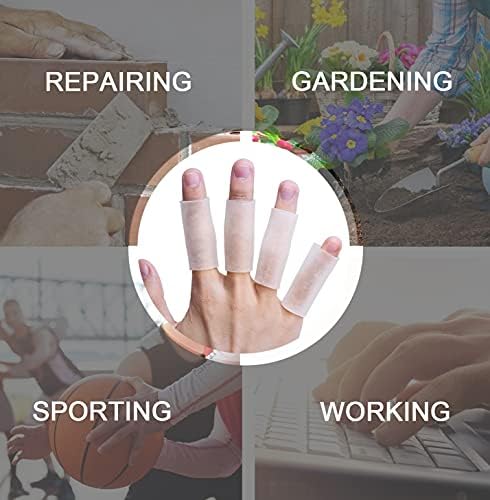 Pack of eight Sumifun silicone protectors demonstrating proper placement on the thumb and index finger.