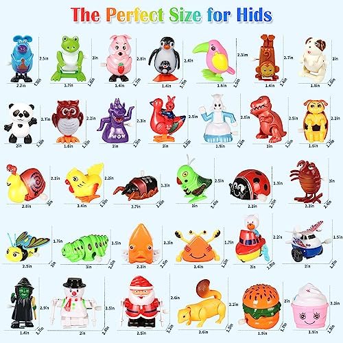 Kids mechanical reward toys pack showcasing diverse shapes including a hamburger and butterfly.