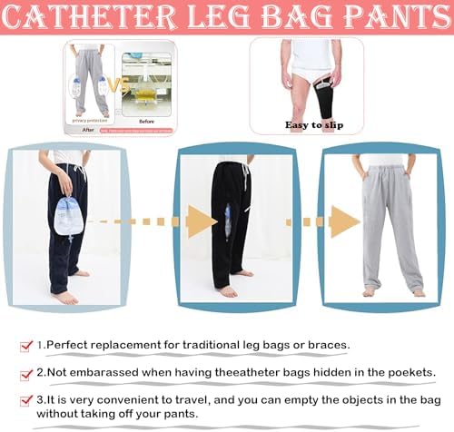 Navy blue AUSTYLCO incontinence pants for discreet urine bag management.