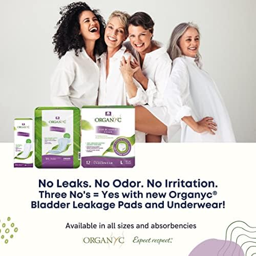 Organyc 100 percent organic cotton ultra thin liners for bladder leakage