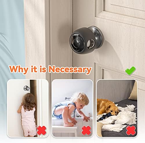 Safelon childproof door knob lock installed on spherical handle