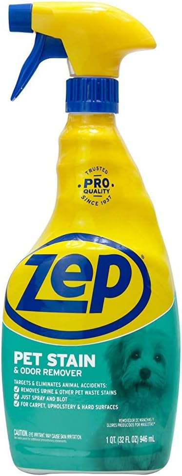 Zep professional strength oxy formula pet stain remover case of four pack