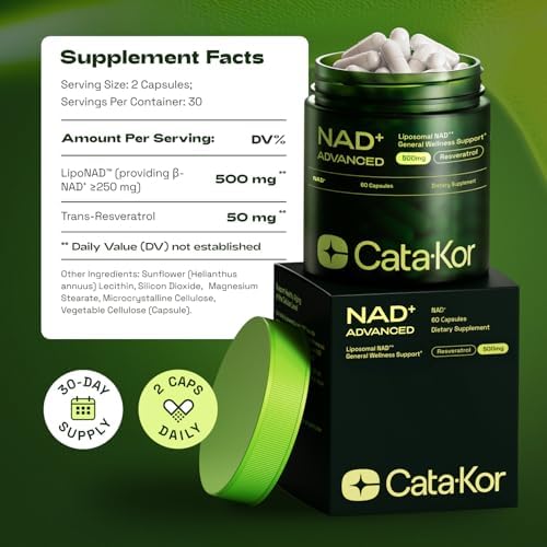 Authentic USA imported Cata-Kor supplement bottle for cellular energy