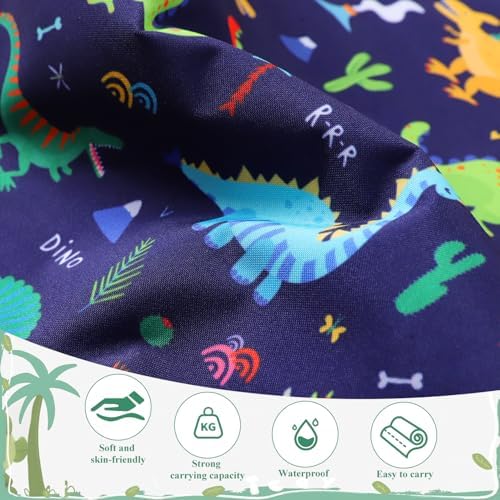 YUMTIM Kids Travel Hammock folded compactly next to a diaper bag to demonstrate its lightweight portability.