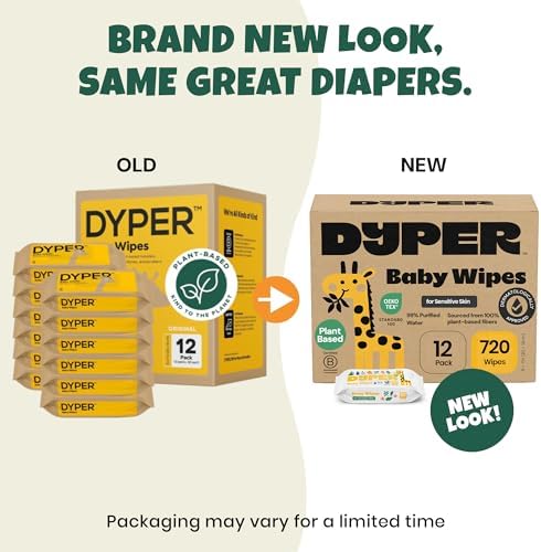 DYPER plant based plastic free wet wipes individual pack with pop top lid