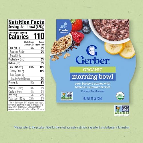 Gerber Grain and Grow Stage 3 baby food packaging