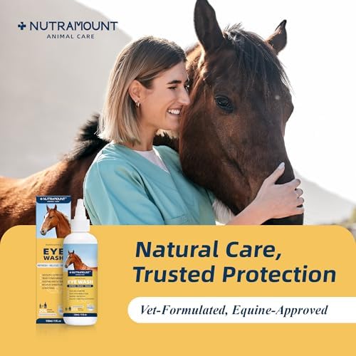 Mild botanical eye wash for horses showing 150ml packaging and dropper nozzle