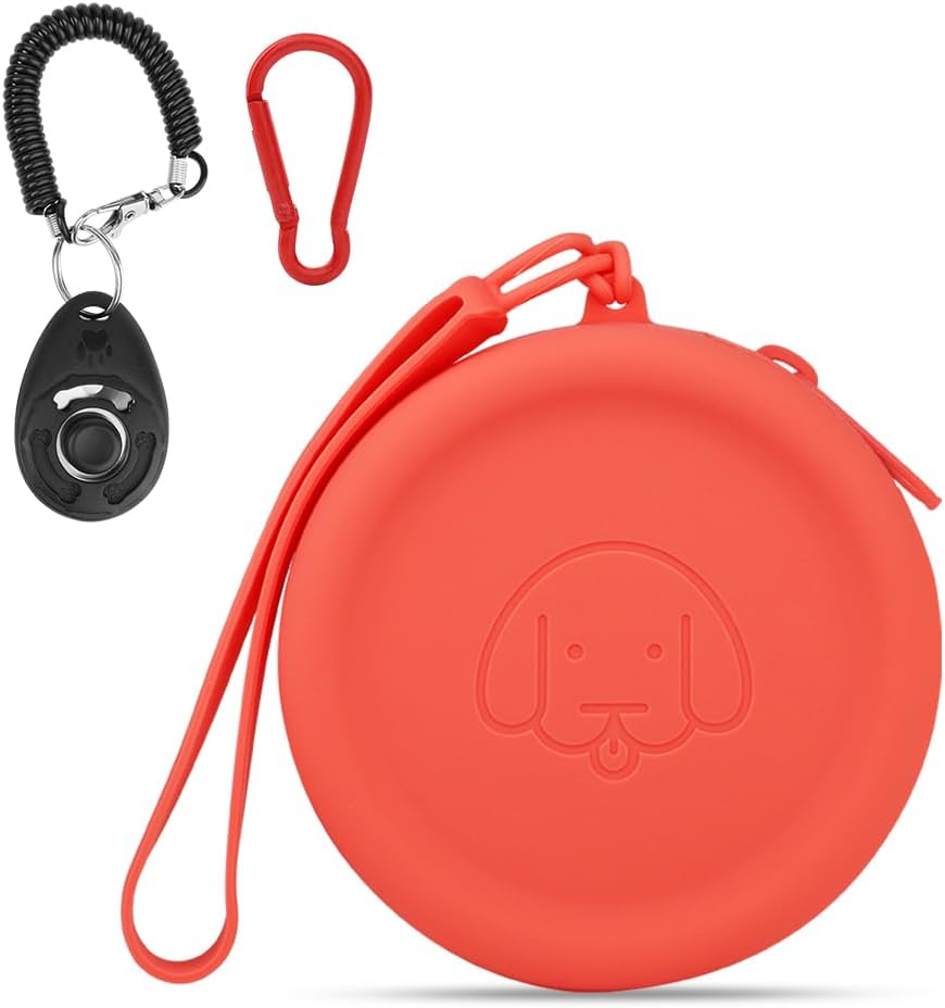 WALLFID Silicone Dog Treat Pouch Small Bag,with Pet Training Clicker,Walking Bag for Dog and Cat, Pocket Size, Easy to Clean, Odorless, Zipper Design,Moisture-Proof,Travel Walking Bag.(Sky Blue) - Image 15