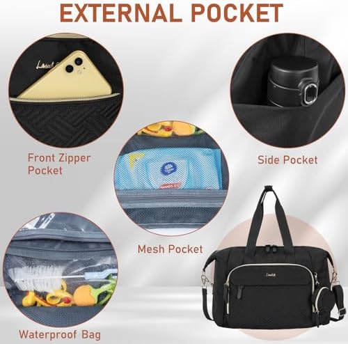 Inside view of Lasuk large capacity baby diaper bag