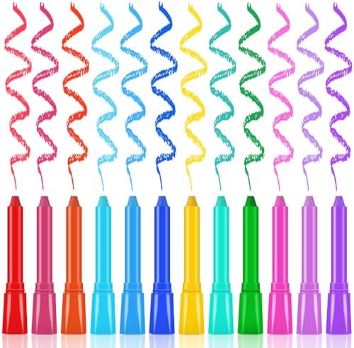 Close up of 12 vibrant temporary hair chalk pens