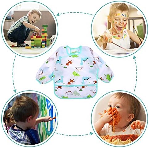 Four pieces of authentic Accmor lightweight imported baby feeding smocks