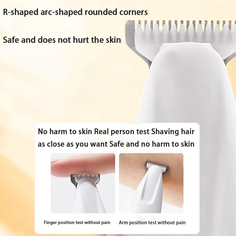 Close up of the Focenat white pet trimmer showcasing the USB charging port.