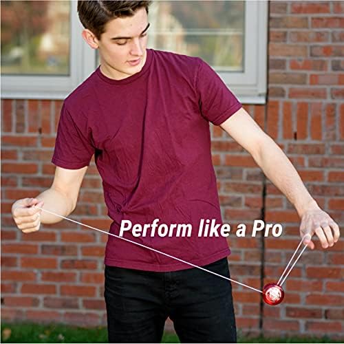 Professional player performing string tricks with Yomega Fireball