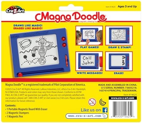 Top view of blue Cra-Z-Art magnetic drawing toy